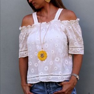 Love Notes Off The Shoulder Top - White